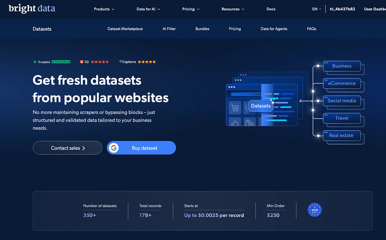 Bright Data’s Dataset Marketplace verwandelt die Web-Datenerfassung in einen fertigen Datensatz-Workflow.