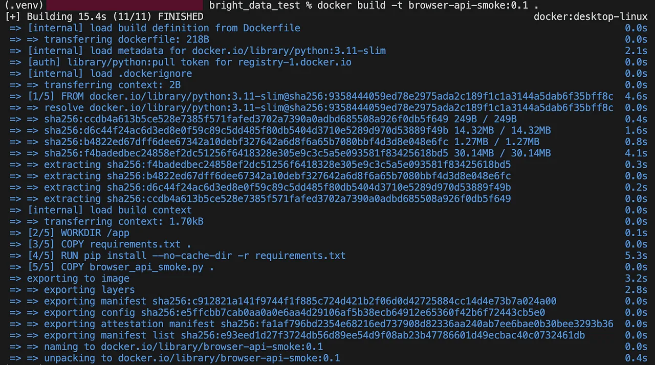 Der Playwright-Worker als leichtgewichtiges Docker-Image verpackt, bevor er über Kubernetes deployed wird.