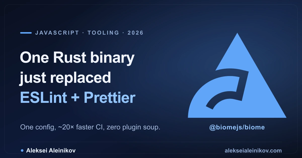 Biome: ESLint und Prettier löschen und ein Rust-Binary ausliefern, das deinen Code formatiert und lintet.