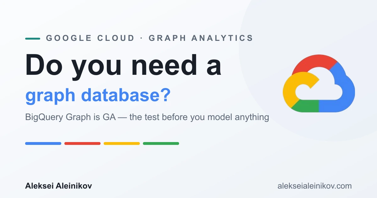 Do you need a graph database in 2026: variable-length traversal in GQL versus self-joins in SQL, and where BigQuery Graph fits.