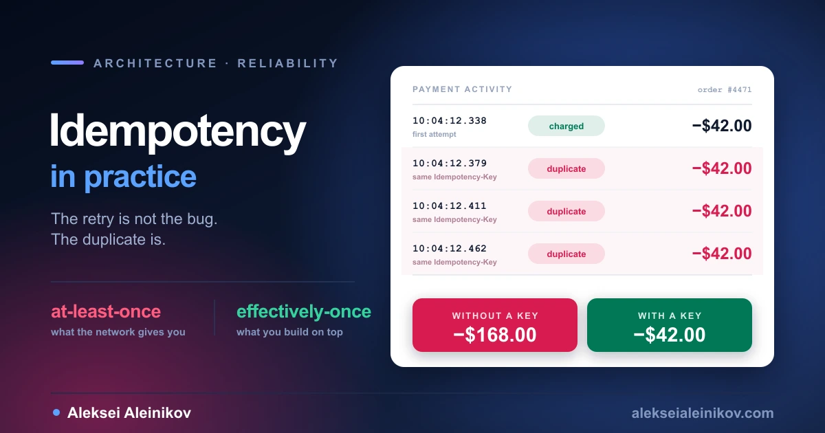 Idempotency is not a header you add — it is a property your storage layer either has or doesn’t.