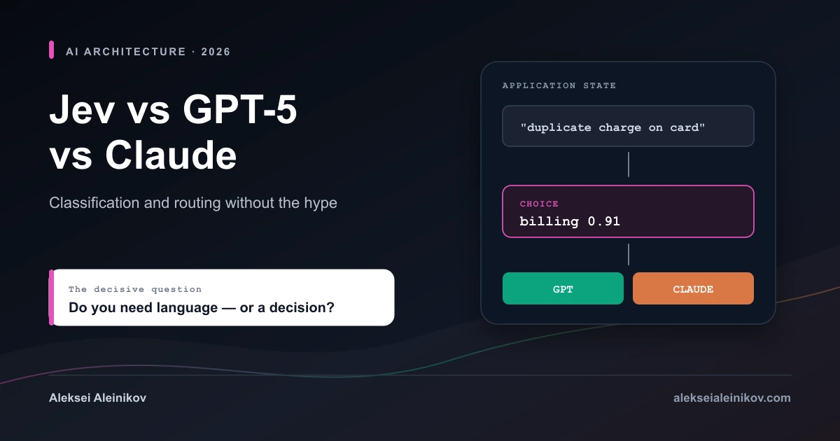 Jev vs GPT-5 and Claude for Classification and Routing