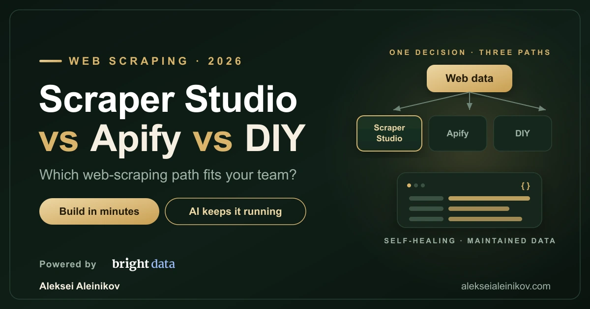 Cover image: Scraper Studio vs Apify vs DIY: Which Web Scraping Path Fits Your Team in 2026
