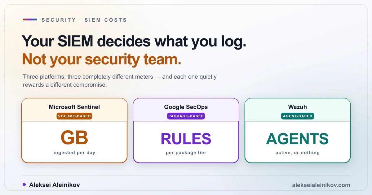 Cover image: Wazuh vs Microsoft Sentinel vs Google SecOps: The SIEM You Pick Is the Bill You Get