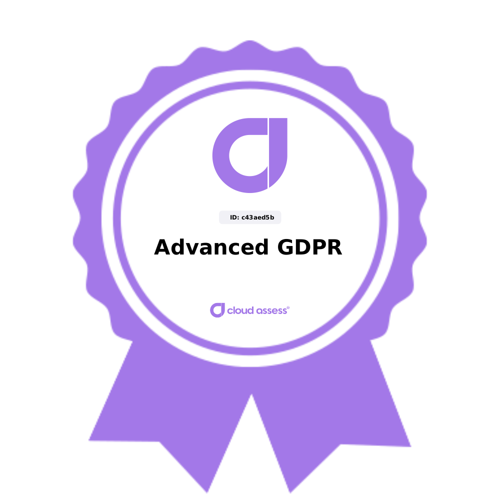 Zertifikat: Fortgeschrittenes GDPR