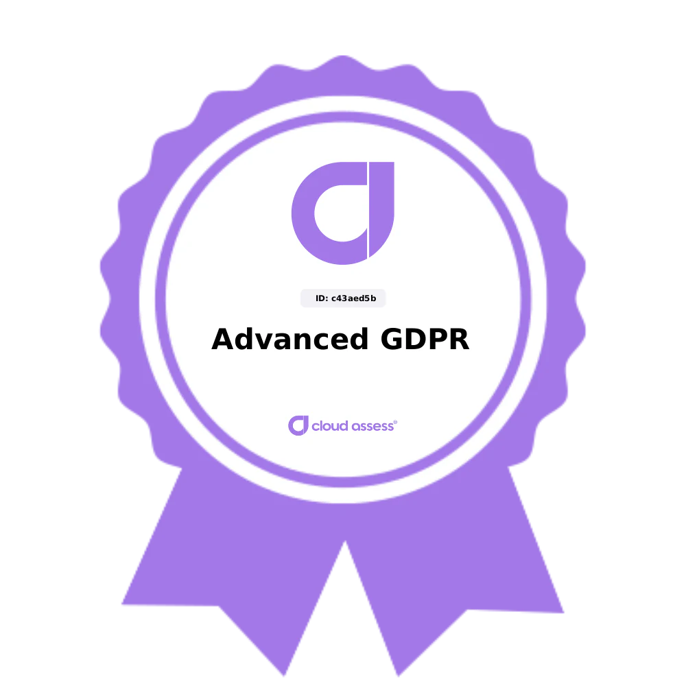 Zertifikat: Fortgeschrittenes GDPR