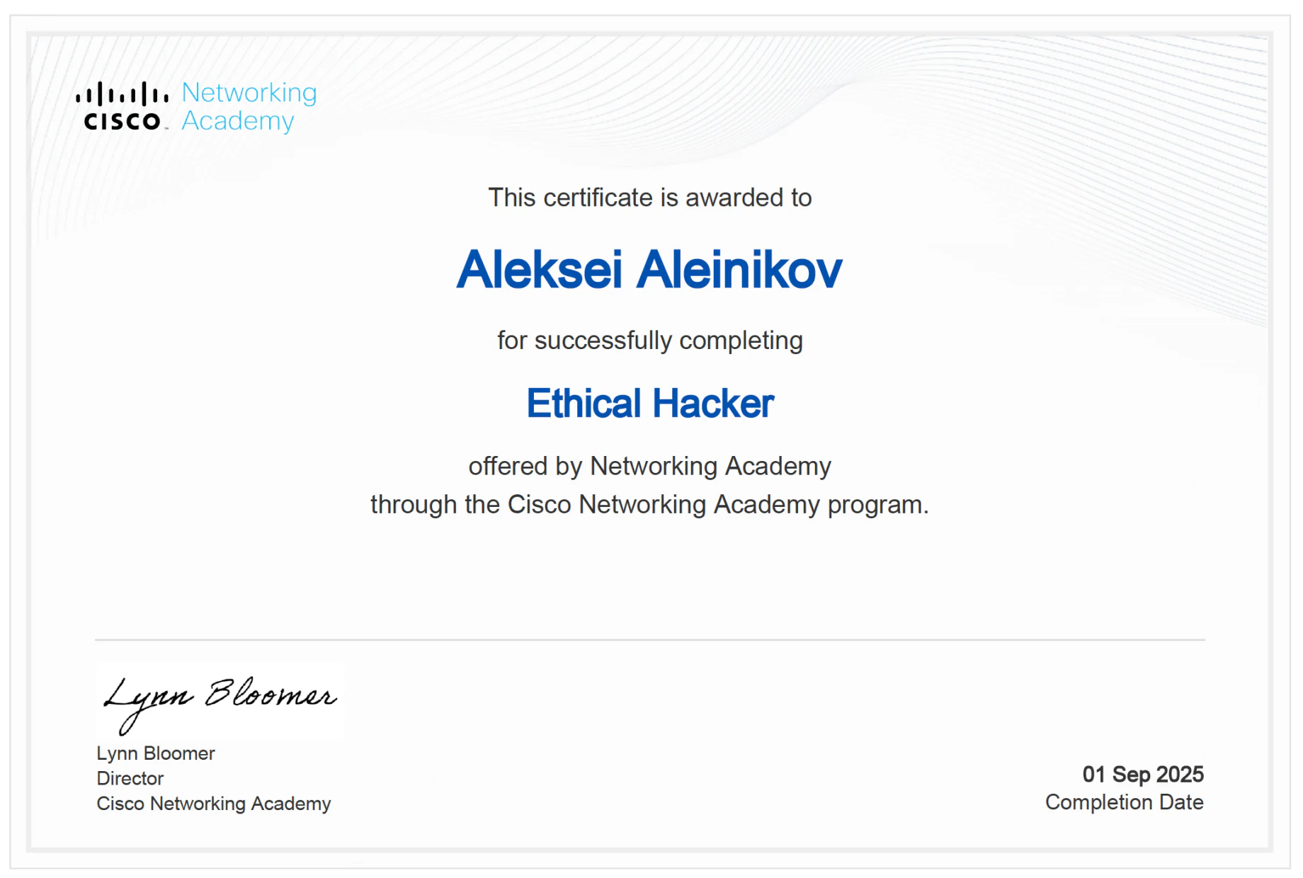 Zertifikat: Ethical Hacker