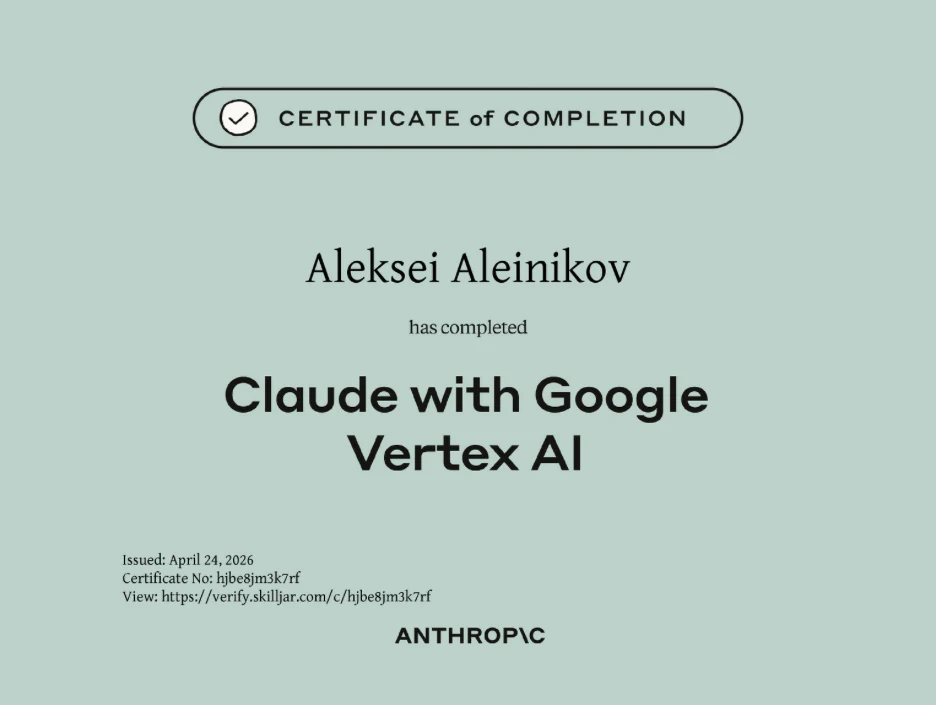 Zertifikat: Claude mit Google Cloud Vertex AI