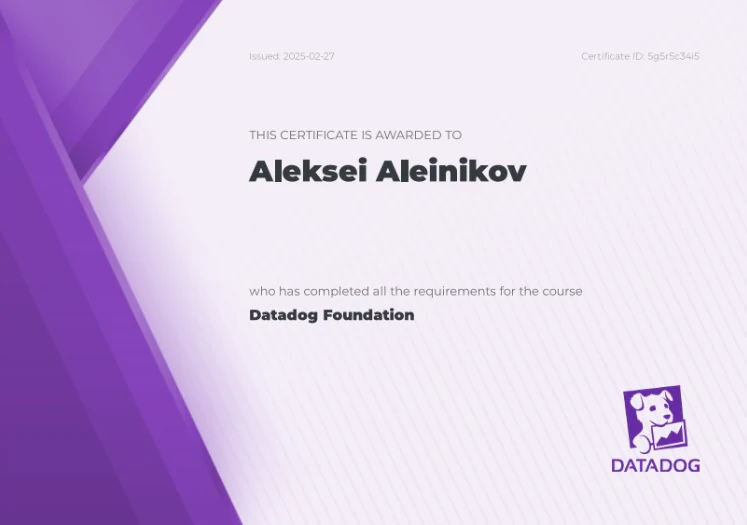 Zertifikat: Datadog Foundation